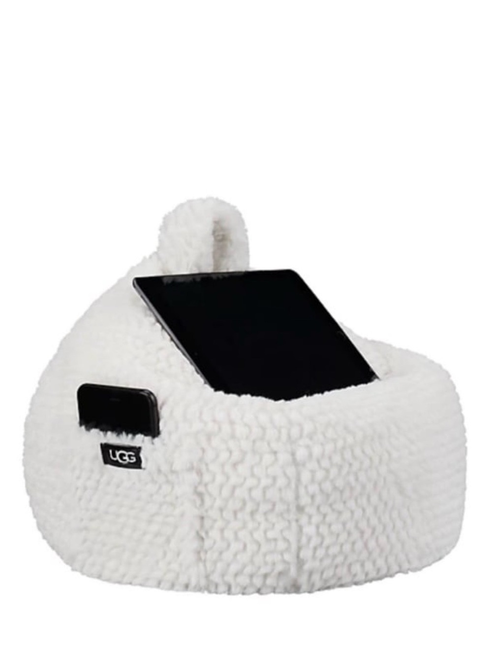 UGG White Knit Sherpa Device Caddy